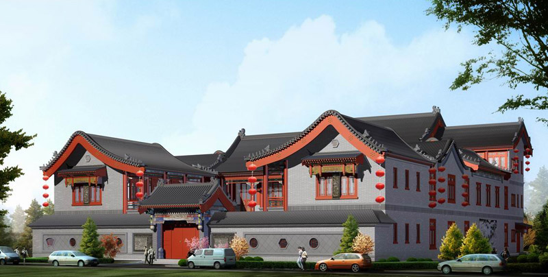 卷棚頂的屋頂 四合院中式裝修庭院借鑒